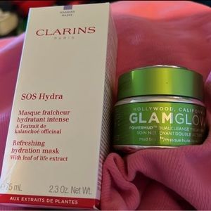 Clarins SOS Hydra 2.3oz. & 1.7oz. GlamGlow PowerMud